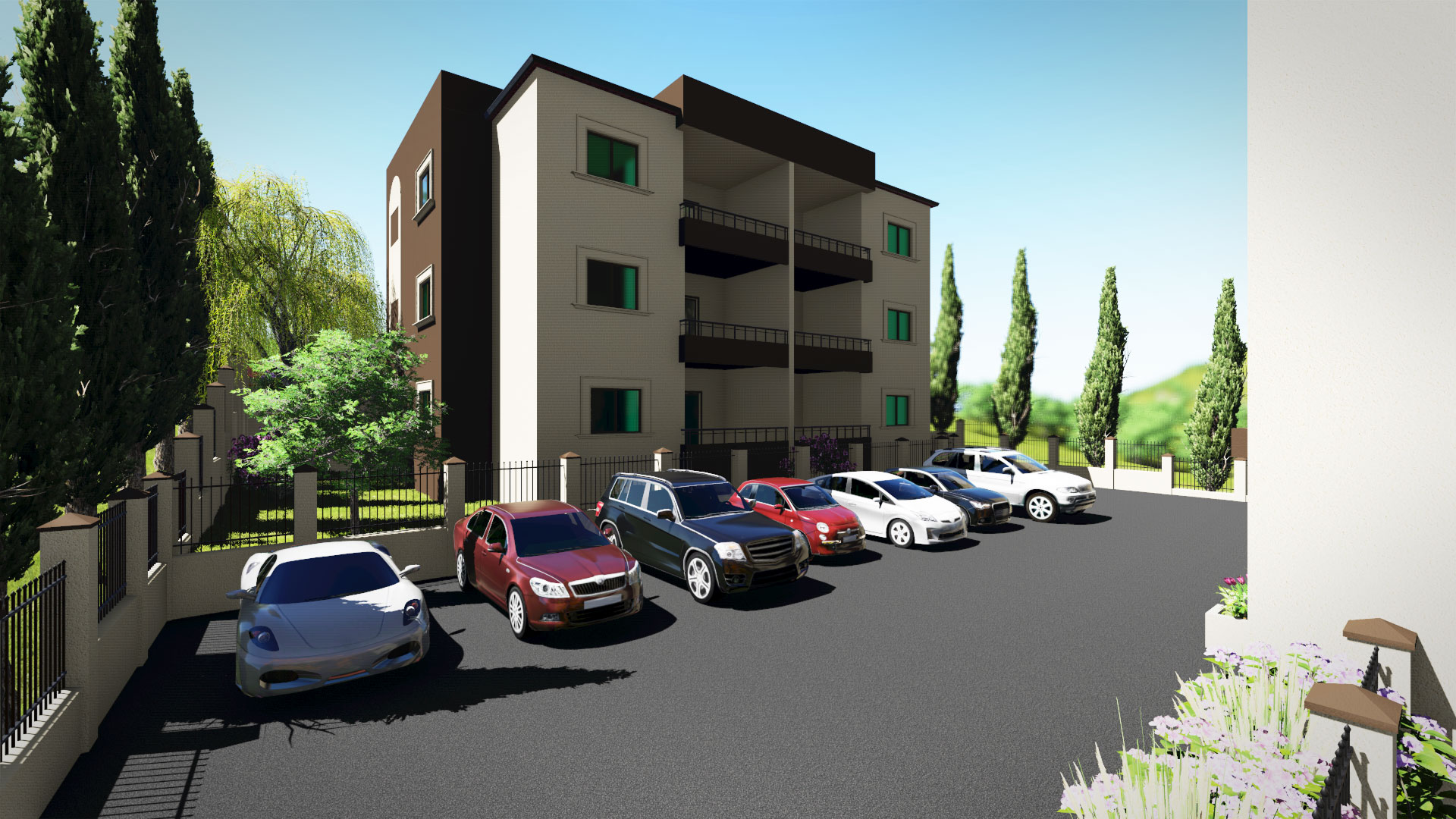 Architecture & engineering design & rendering for Touairi Residential building 171.
